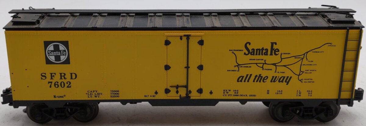 K-Line K7602 O Gauge Santa Fe Reefer Car #7602 VG/Box