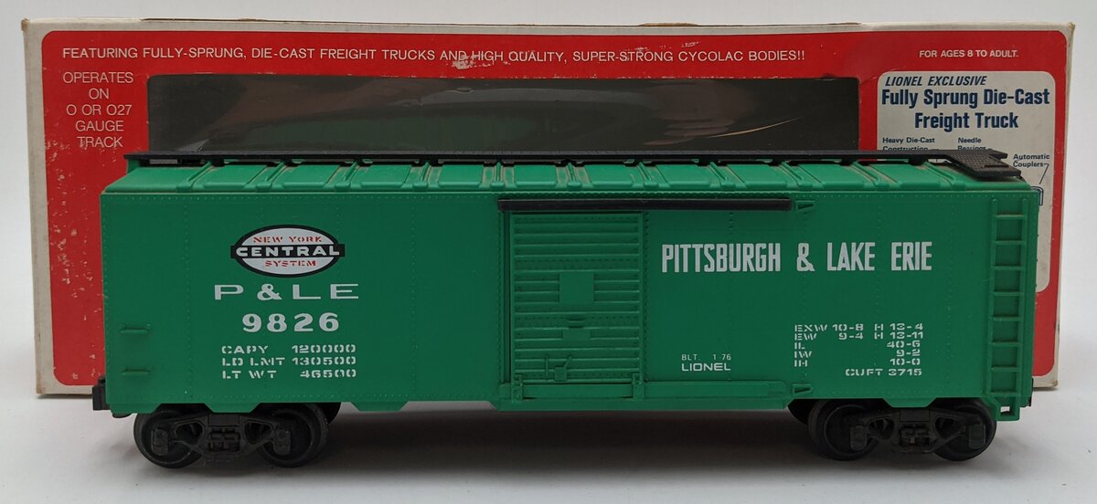 Lionel 6-9826 O Gauge New York Central Pittsburgh & Lake Erie Box Car EX/Box