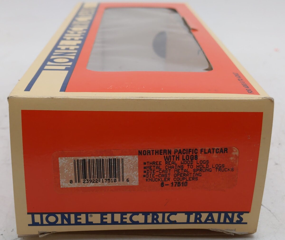 Lionel 6-17510 O Gauge Northern Pacific Flatcar with Logs #61200 EX/Box