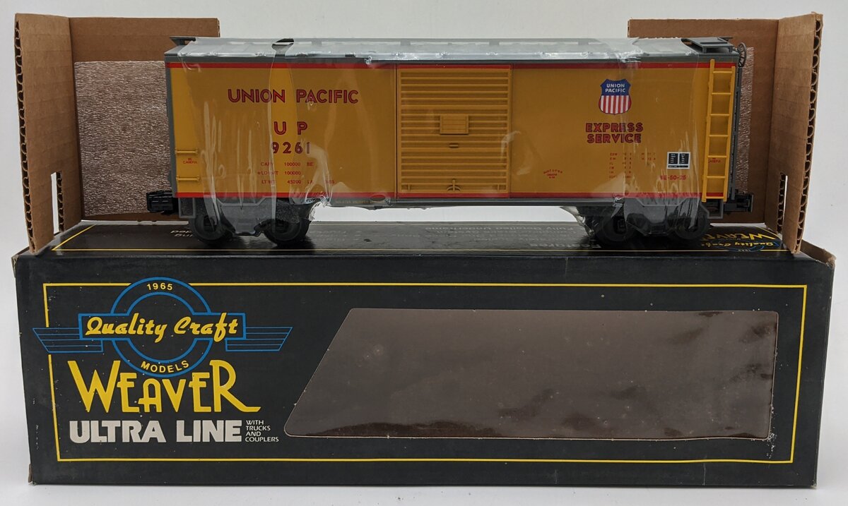 Weaver 9261 O Gauge Union Pacific Single-Door Boxcar #9261 (3 Rail) VG/Box