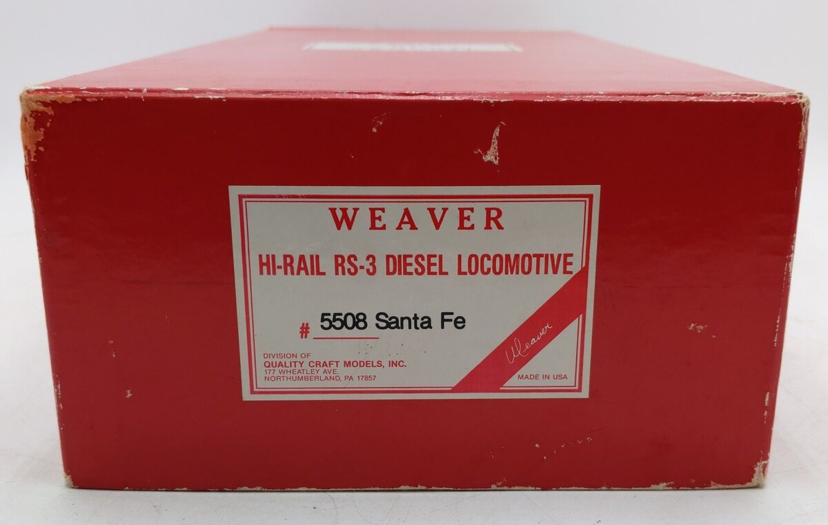 Weaver 5508 O Santa Fe RS-3 Powered Diesel Locomotive #2102 -  Hi-Rail EX/Box