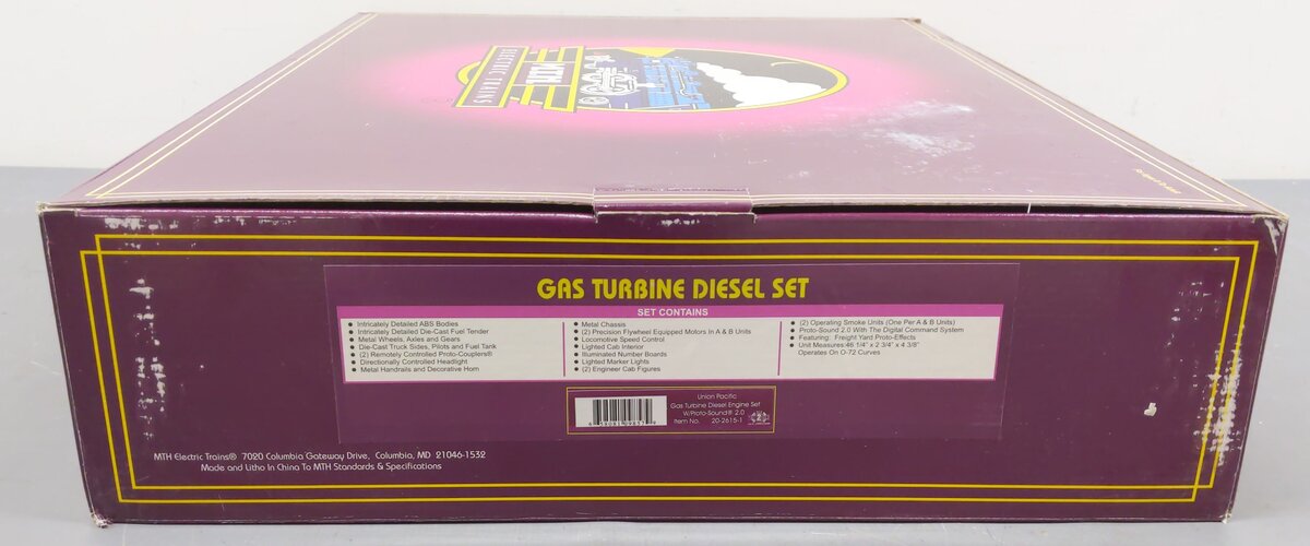 MTH 20-2615-1 O Gauge UP Gas Turbine Diesel Engine Set w/PS 2.0 #26/26B/26 EX/Box