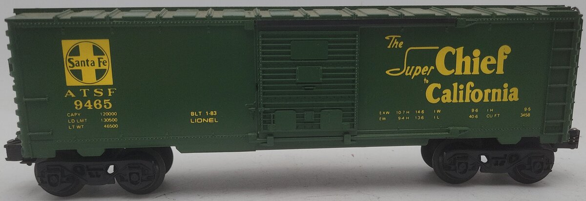 Lionel 6-9465 O Gauge AT&SF Green Boxcar #9465 EX/Box