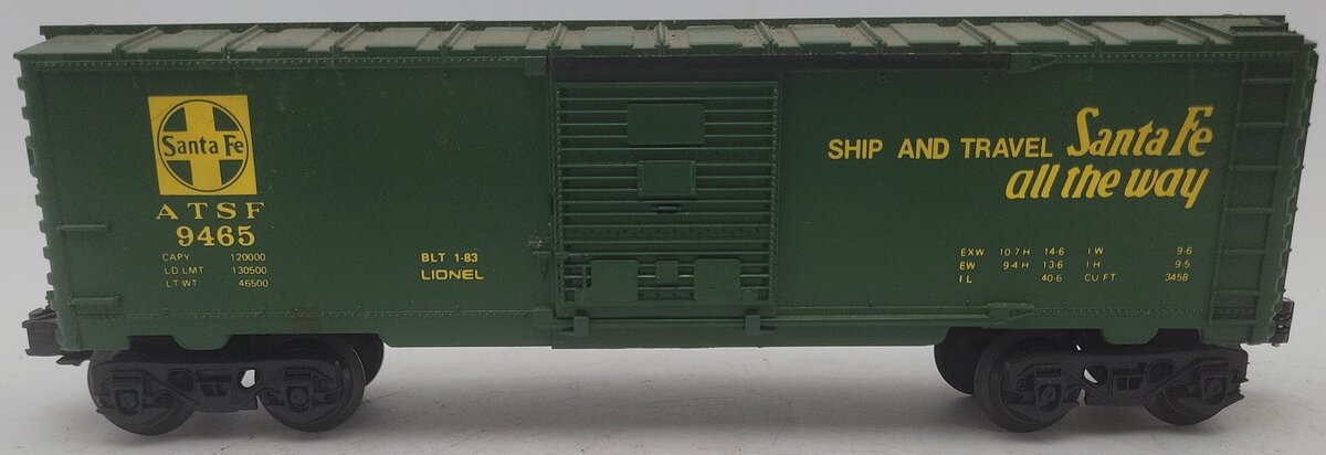 Lionel 6-9465 O Gauge AT&SF Green Boxcar #9465 EX/Box