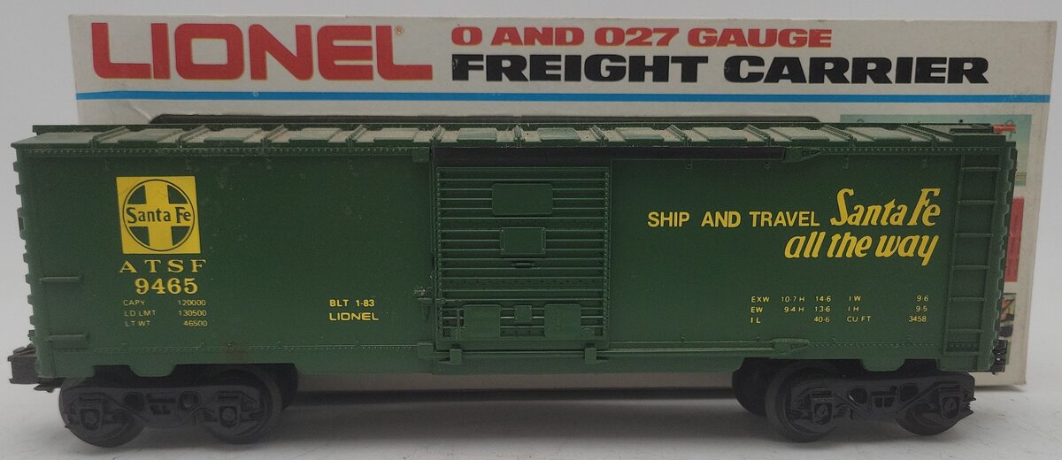 Lionel 6-9465 O Gauge AT&SF Green Boxcar #9465 EX/Box