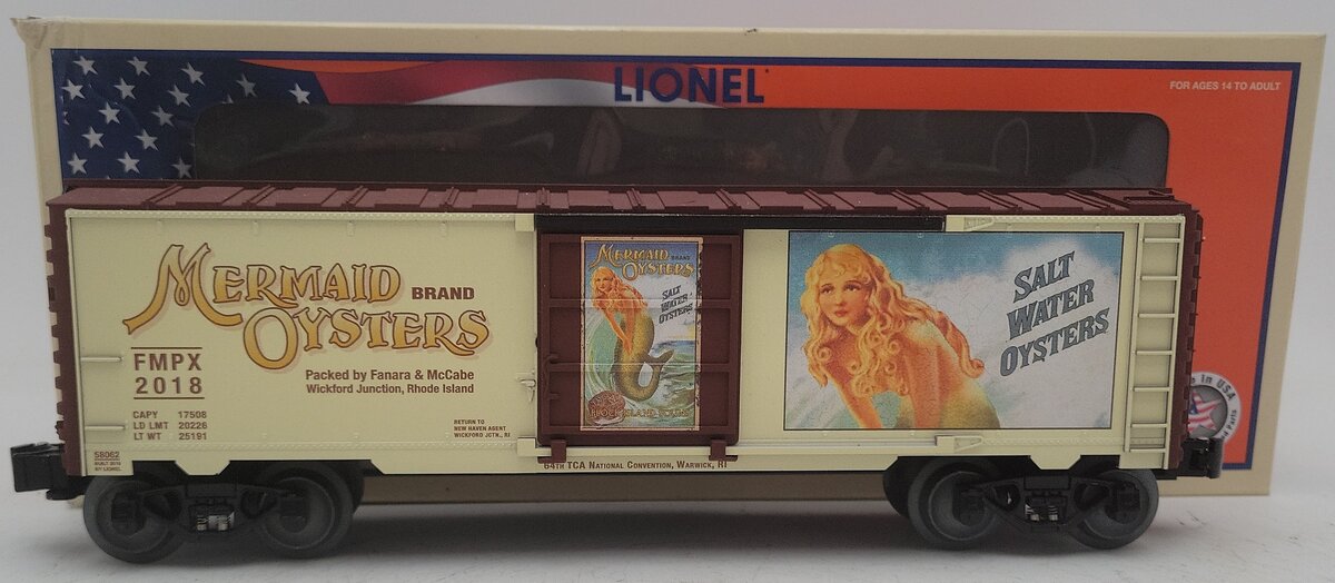 Lionel 6-58062 O 2018 TCA Mermaid Oysters Boxcar EX/Box