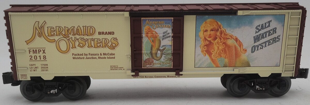 Lionel 6-58062 O 2018 TCA Mermaid Oysters Boxcar EX/Box