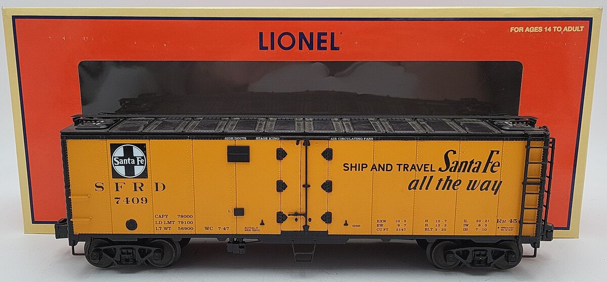 Lionel 6-52500 O Gauge ATSF Grand Canyon Reefer 2009 TCA Convention Car #7409 EX/Box