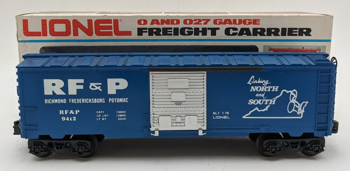 Lionel 6-9412 O Gauge Richmond Fredericksburg & Potomac Boxcar EX/Box