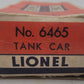 Lionel 6465 Vintage O Silver Sunoco Double Dome Tank Car w/ Steps/Box