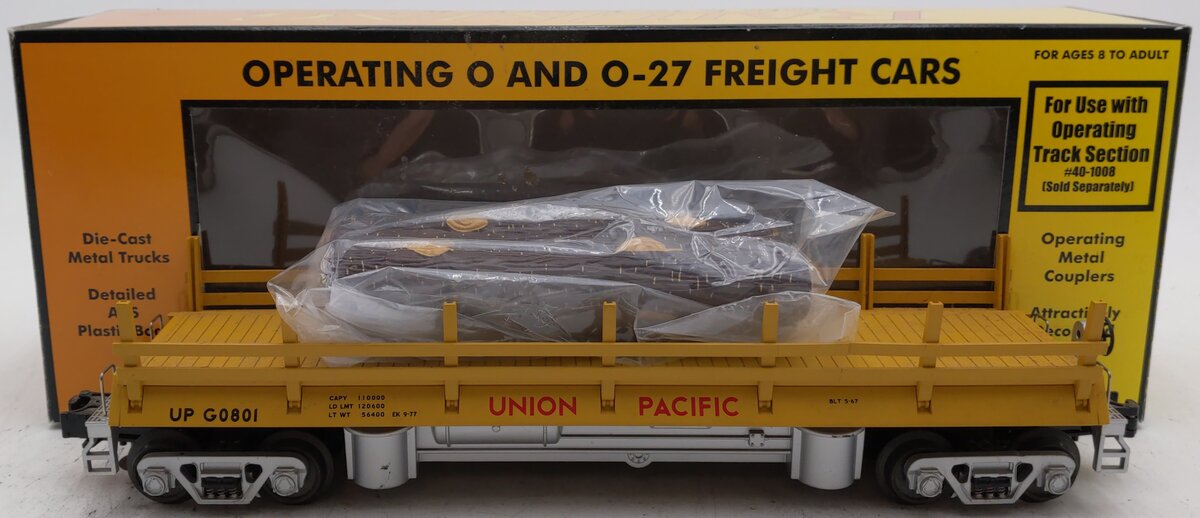 MTH 30-79053 O Gauge Union Pacific Log Dump Car EX/Box
