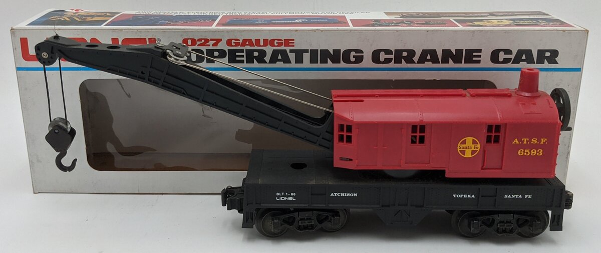 Lionel 6-6593 O Gauge Santa Fe Crane Car #6593 EX/Box