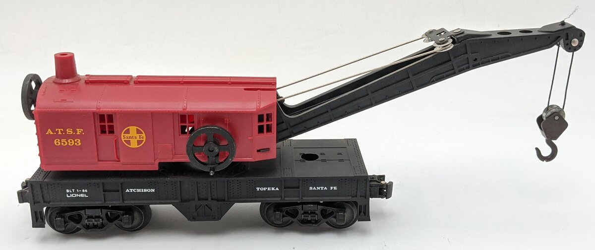 Lionel 6-6593 O Gauge Santa Fe Crane Car #6593 EX/Box