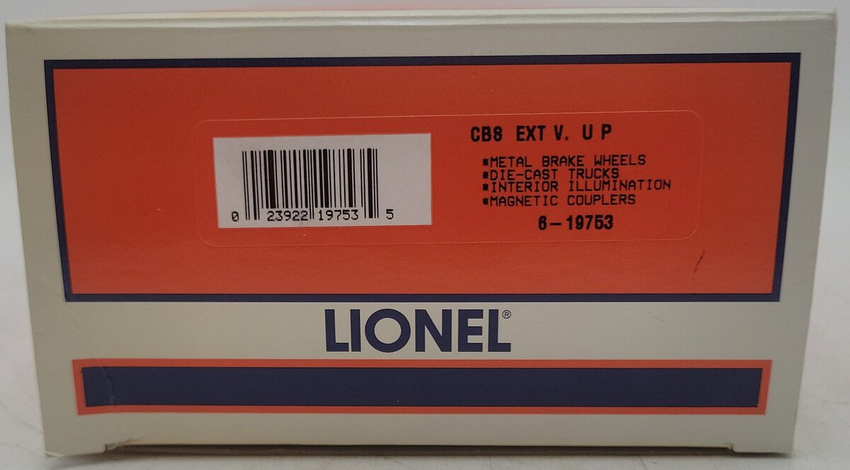 Lionel 6-19753 O Gauge UP Extended Vision Caboose/Box