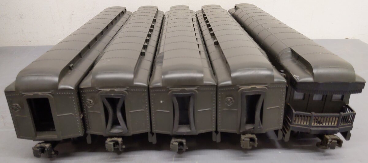 MTH 20-4007 O Santa Fe/Green Premier 70' Madison Passenger 5 Car Set EX/Box