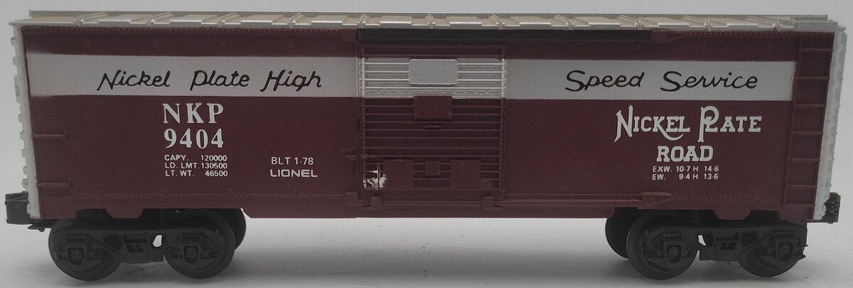 Lionel 6-9404 O Gauge Nickel Plate Road Boxcar #9404 VG/Box