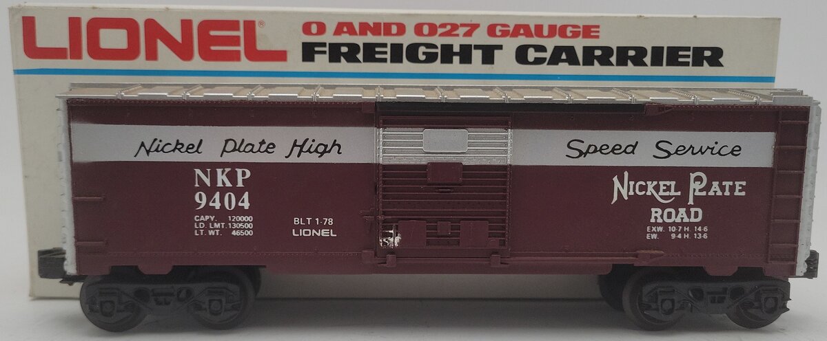 Lionel 6-9404 O Gauge Nickel Plate Road Boxcar #9404 VG/Box
