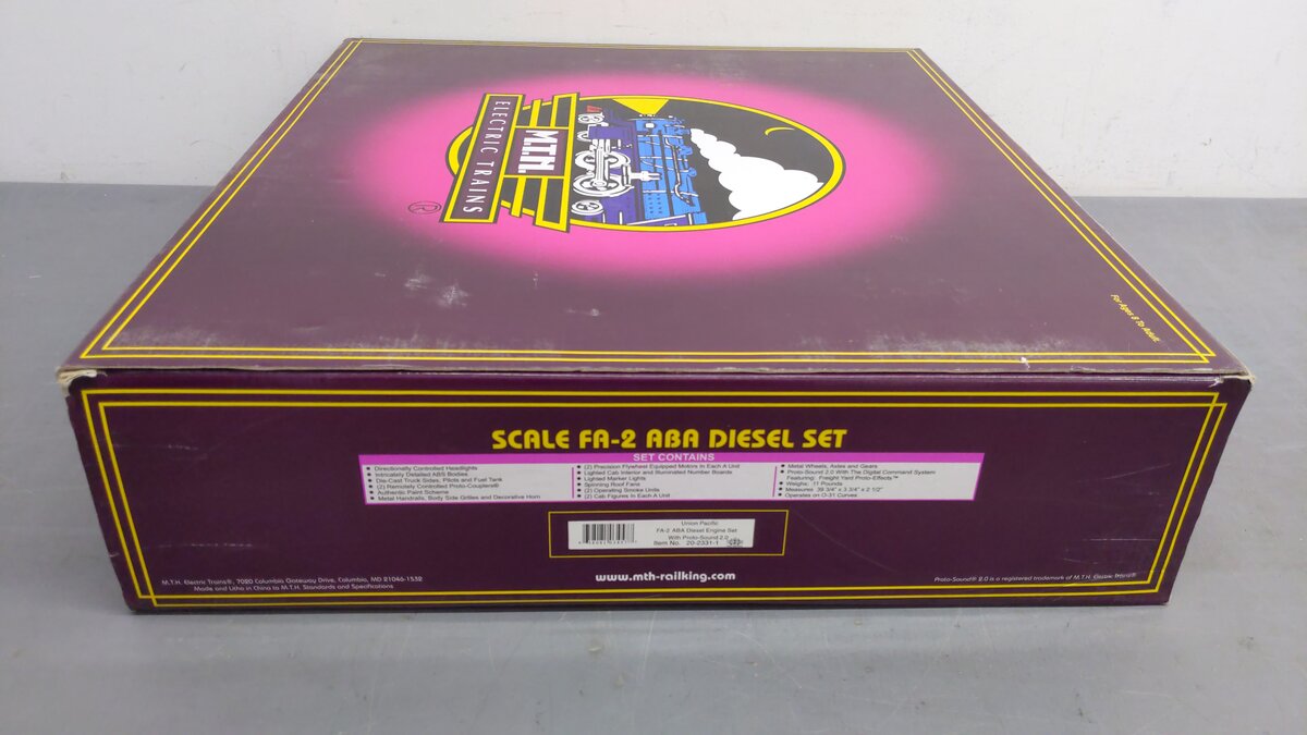 MTH 20-2331-1 UP FA-2 ABA Diesel Engine Set w/PS2 #1613/1608B EX/Box