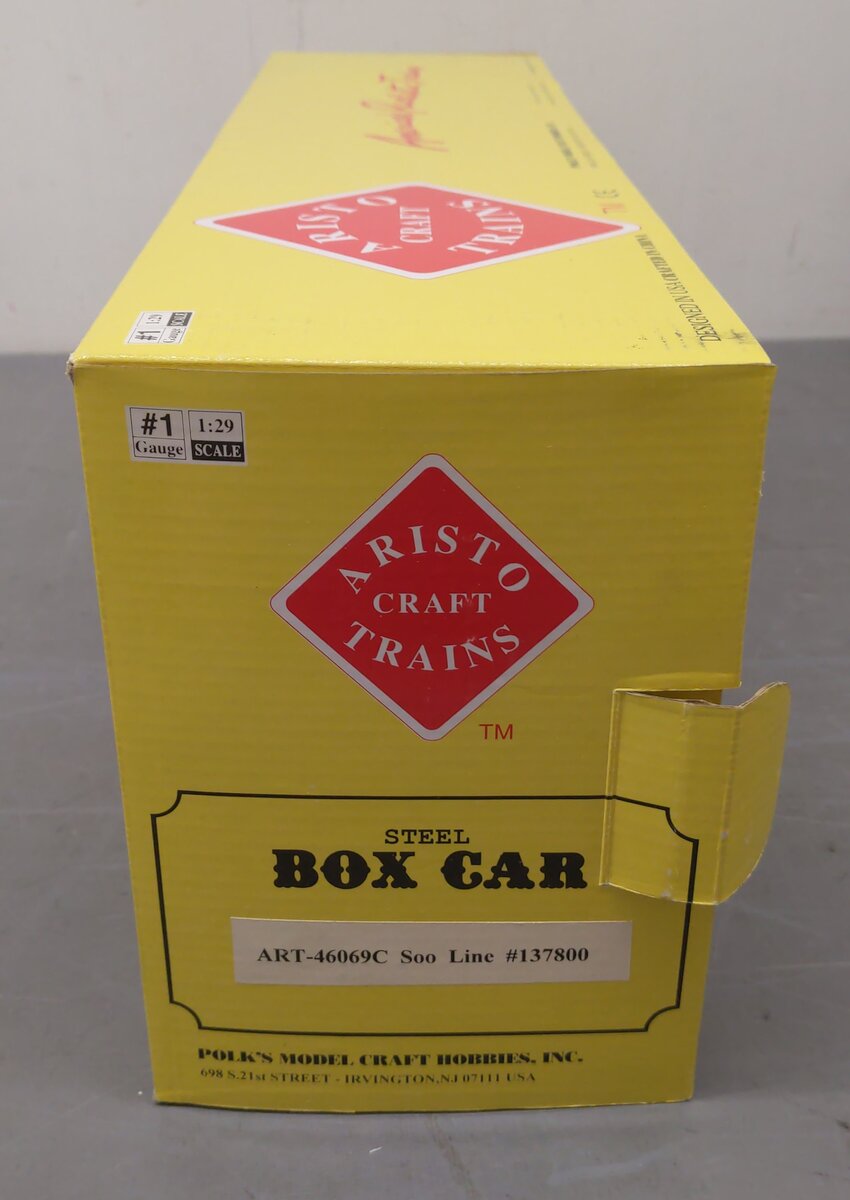 Aristo-Craft 46069 G Scale SOO Line 40' Steel Boxcar #137800 LN/Box