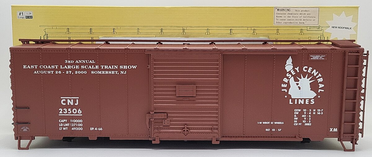 Aristo-Craft 46093 G Scale Central Of New Jersey Box Car #23506 EX/Box