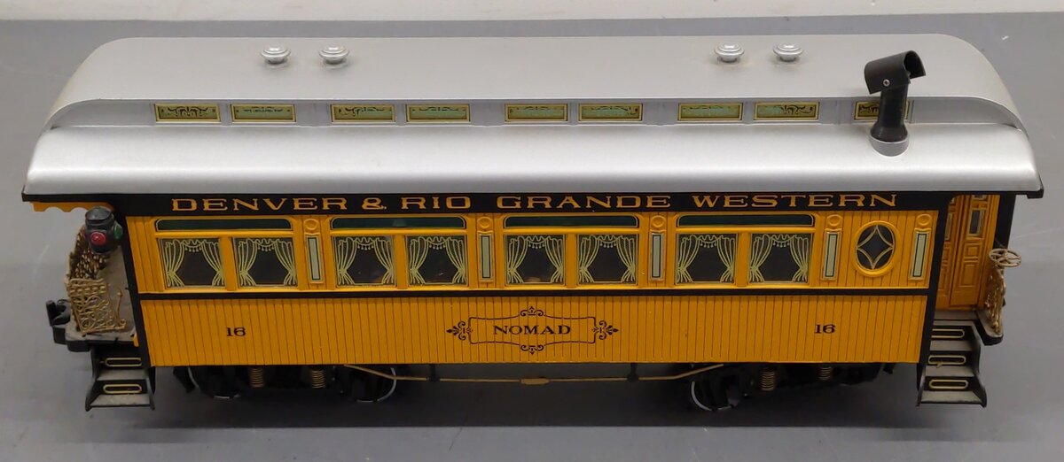 Aristo-Craft 31204 D&RGW Illuminated Observation Car (Metal Wheels) EX/Box
