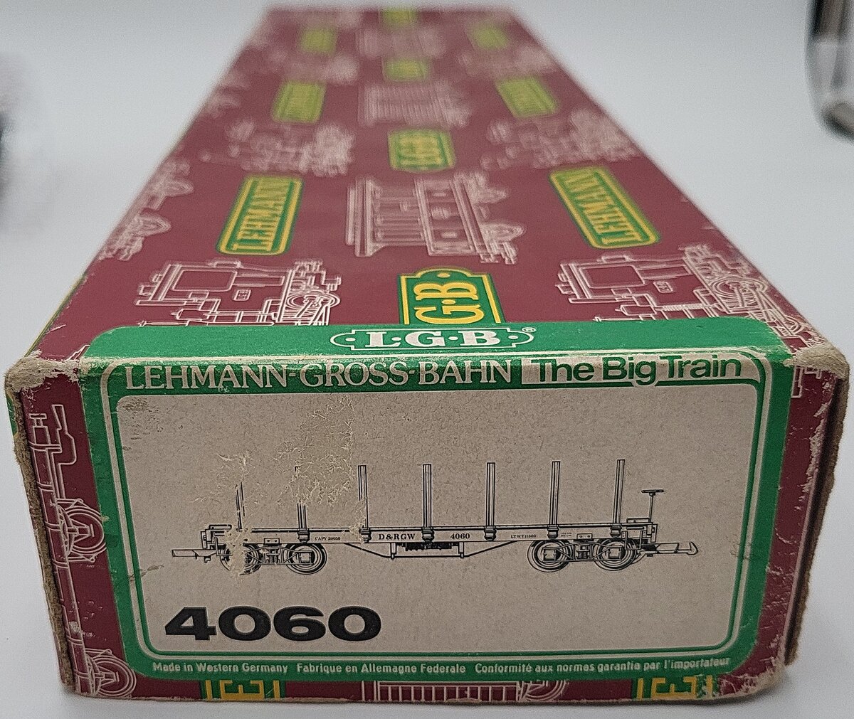 LGB 4060 G Scale Denver & Rio Grande Western Flatcar w/o Load #4060 EX/Box