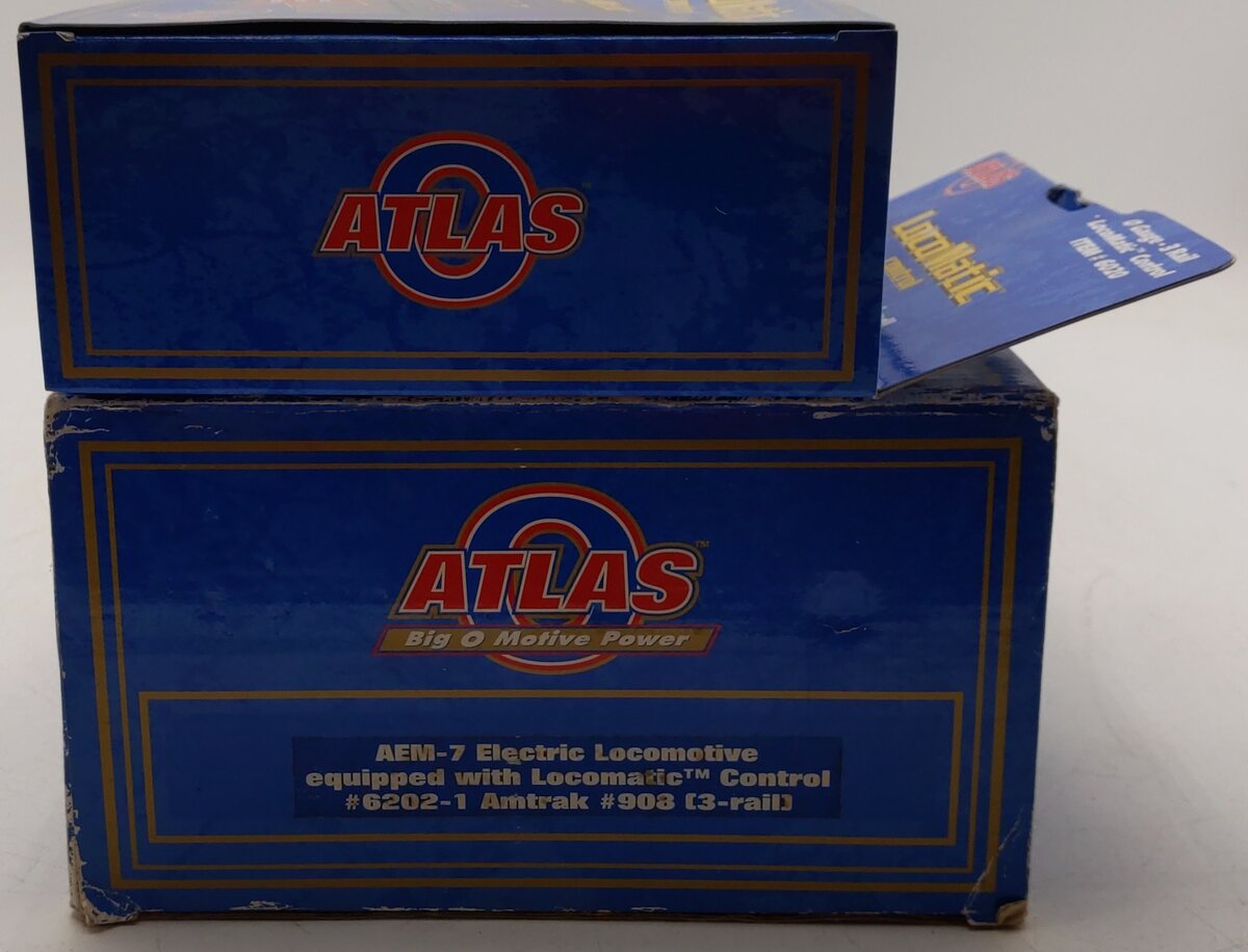 Atlas 6202-1 O Amtrak AEM-7 Electric Locomotive with Horn #908 - 3-Rail EX/Box