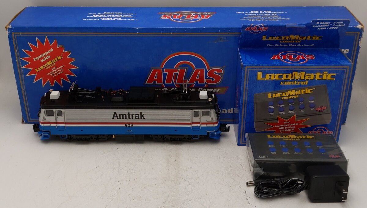Atlas 6202-1 O Amtrak AEM-7 Electric Locomotive with Horn #908 - 3-Rail EX/Box