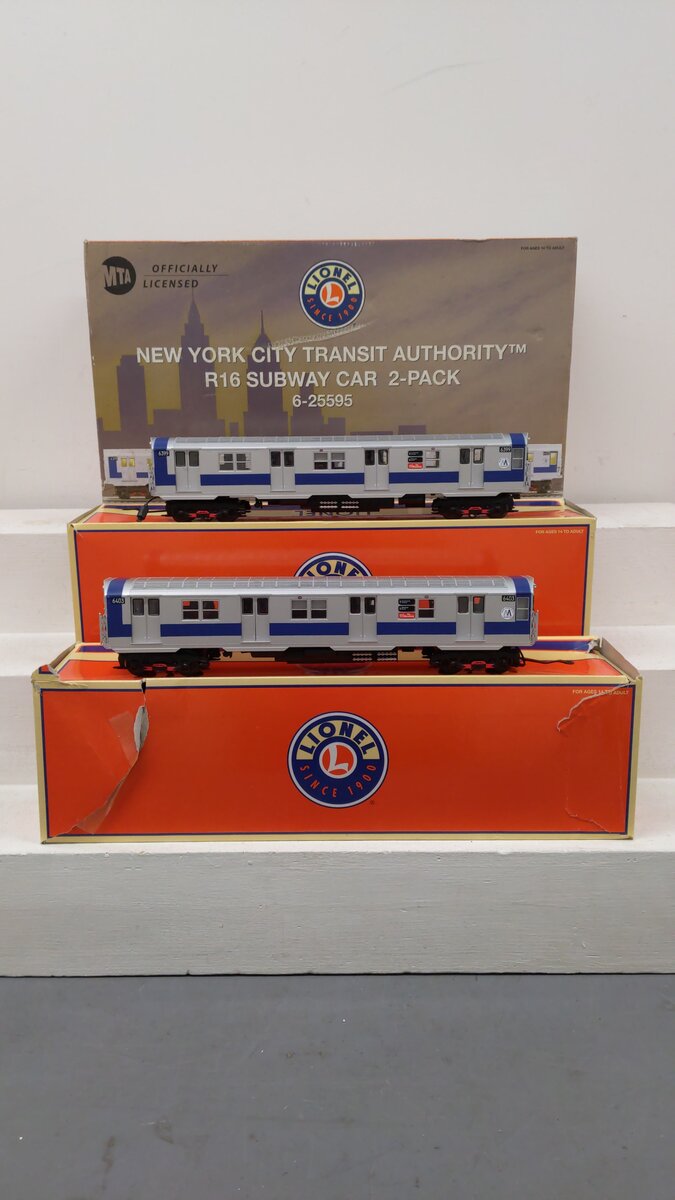 Lionel 6-25595 O NYCTA R16 Subway Add-On (2) EX/Box