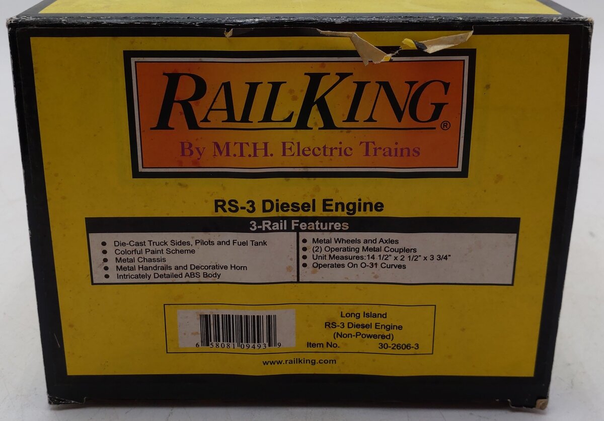 MTH 30-2606-3 O Long Island RS-3 Diesel Engine EX/Box