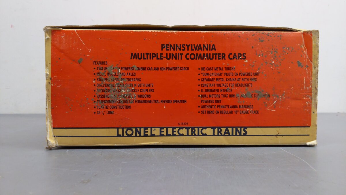Lionel 6-18306 O Gauge Pennsylvania Multiple-Unit Commuter Cars #483/4574 EX/Box