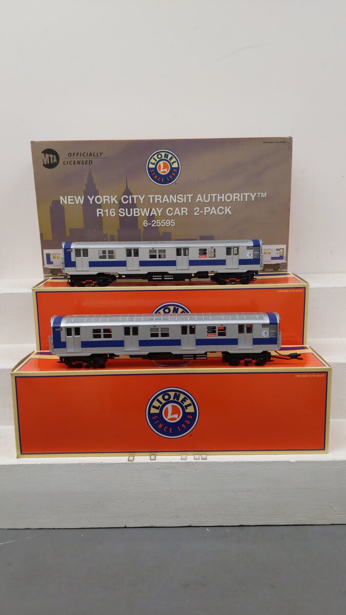 Lionel 6-25595 O NYCTA R16 Subway Add-On (2) EX/Box