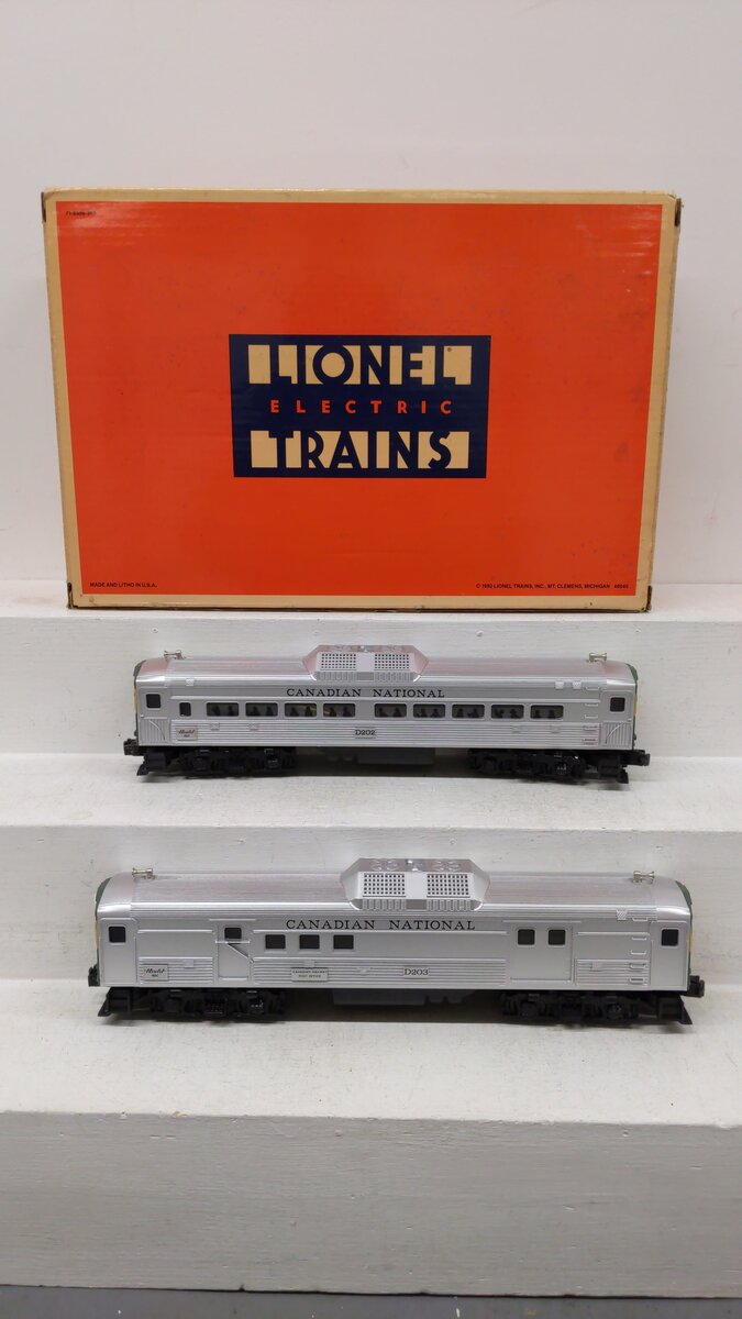 Lionel 6-18506 O Gauge Canadian National Budd Cars #D202, #D203 EX/Box