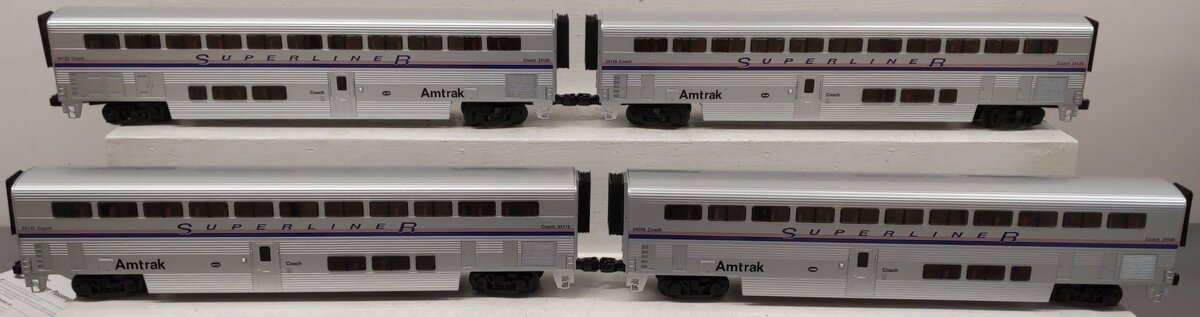 Lionel 6-15394 O Gauge Amtrak Superliner Passenger Set (Pack of 4) LN/Box