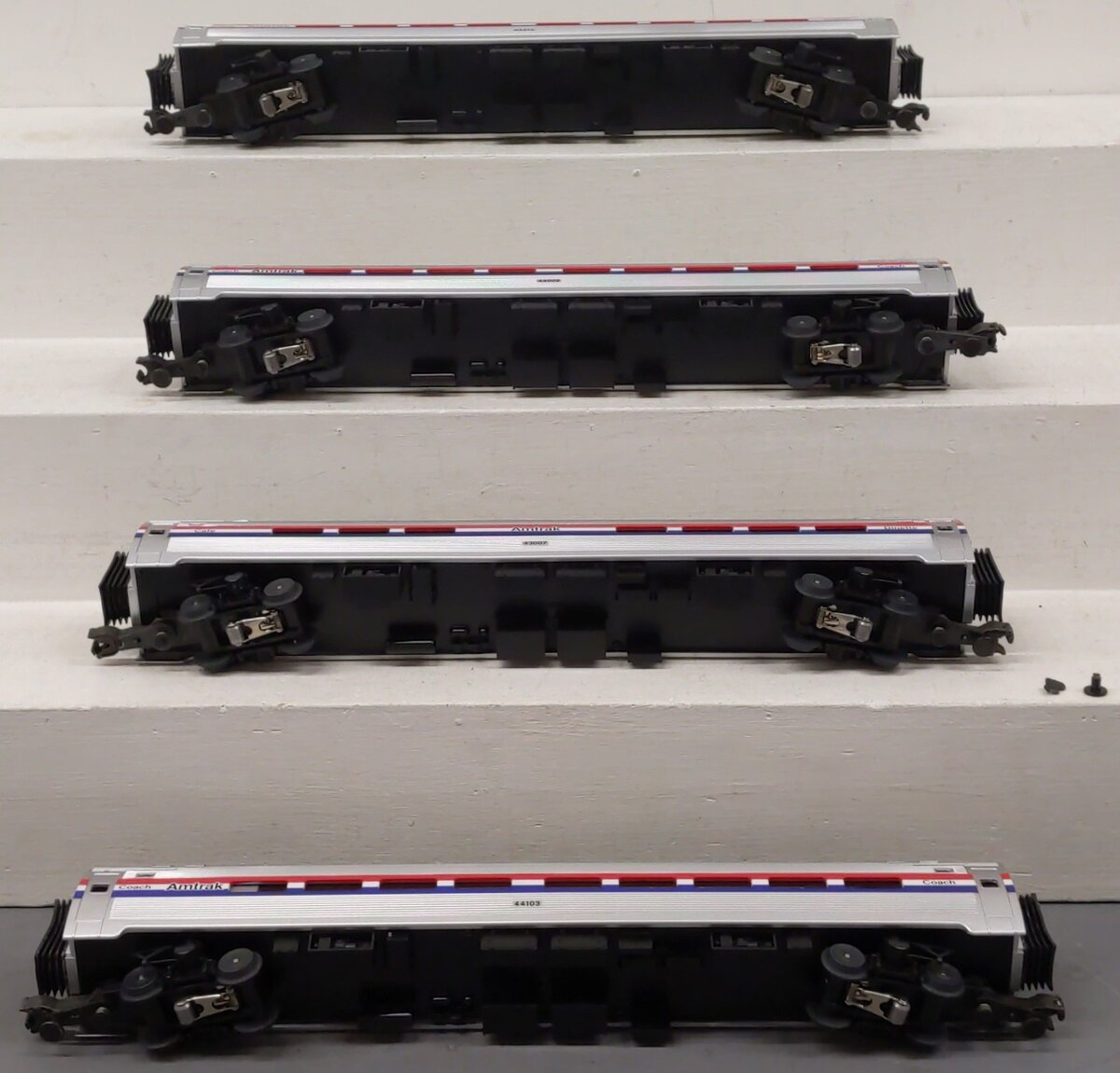 MTH 20-6519 O Amtrak Amfleet Passenger Car Set (Set of 4) EX/Box