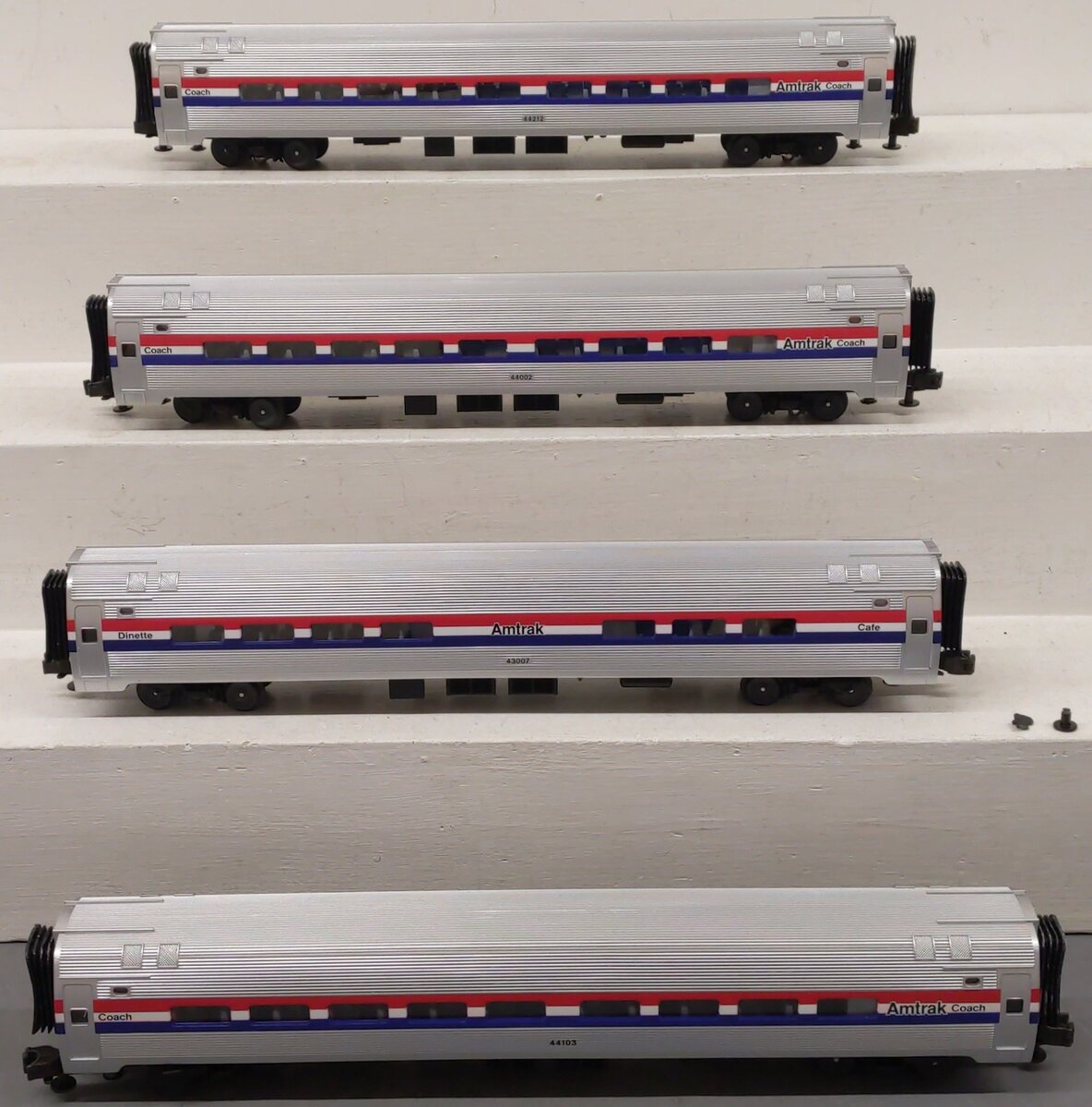 MTH 20-6519 O Amtrak Amfleet Passenger Car Set (Set of 4) EX/Box