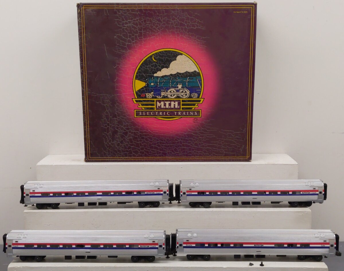 MTH 20-6519 O Amtrak Amfleet Passenger Car Set (Set of 4) EX/Box