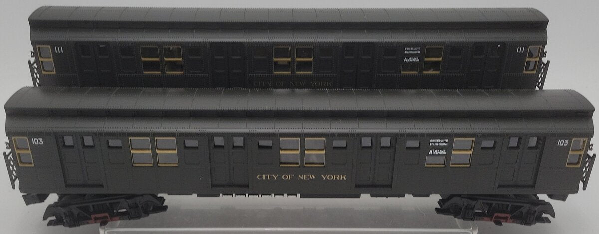MTH 20-2554-3 O City of New York R-1 2-Car Add-On Non Powered Subway Set EX/Box