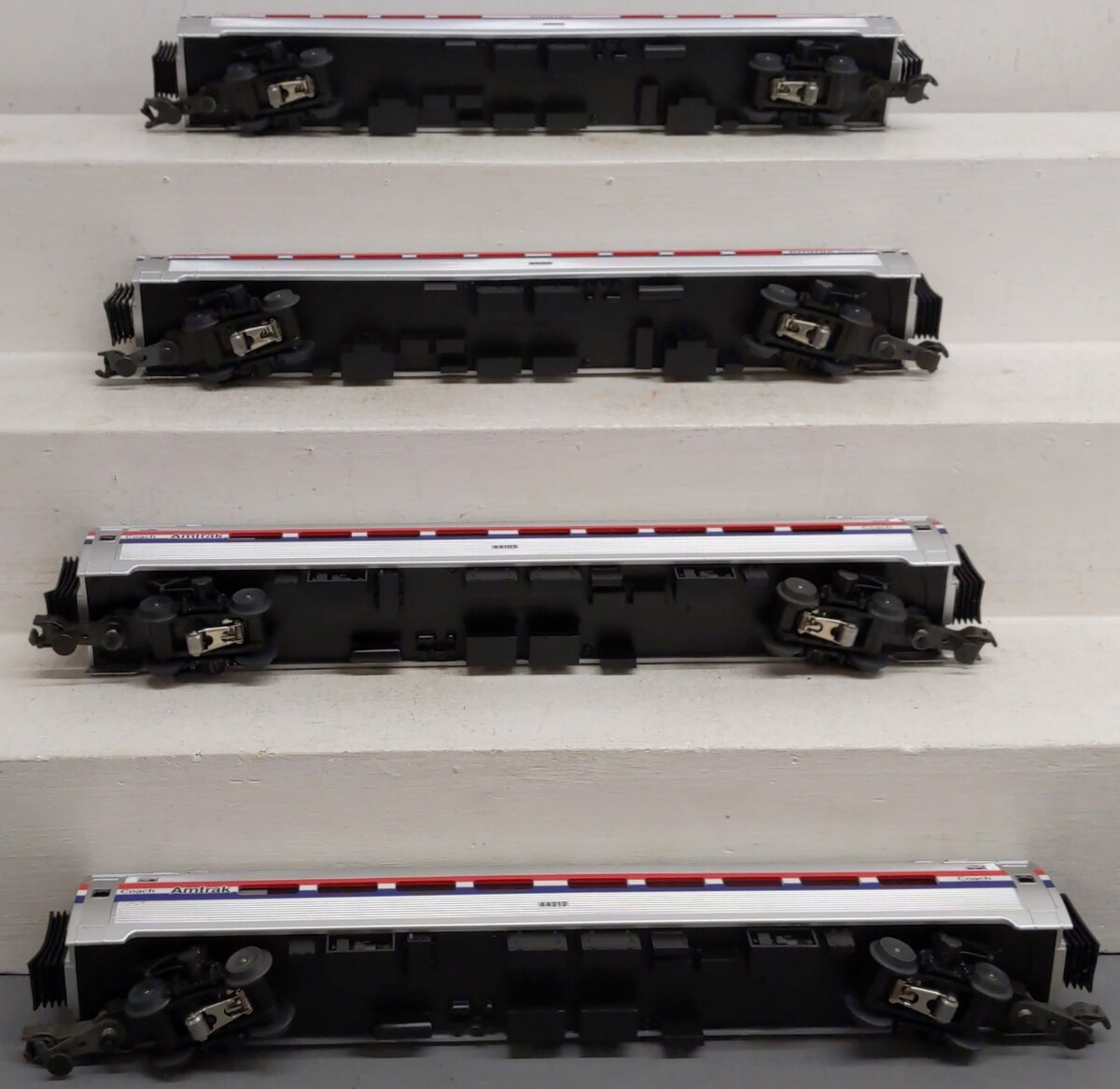 MTH 20-6519 O Amtrak Amfleet Passenger Car Set (Set of 4) VG/Box