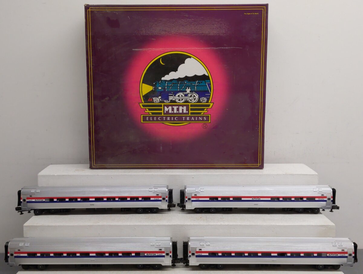 MTH 20-6519 O Amtrak Amfleet Passenger Car Set (Set of 4) VG/Box