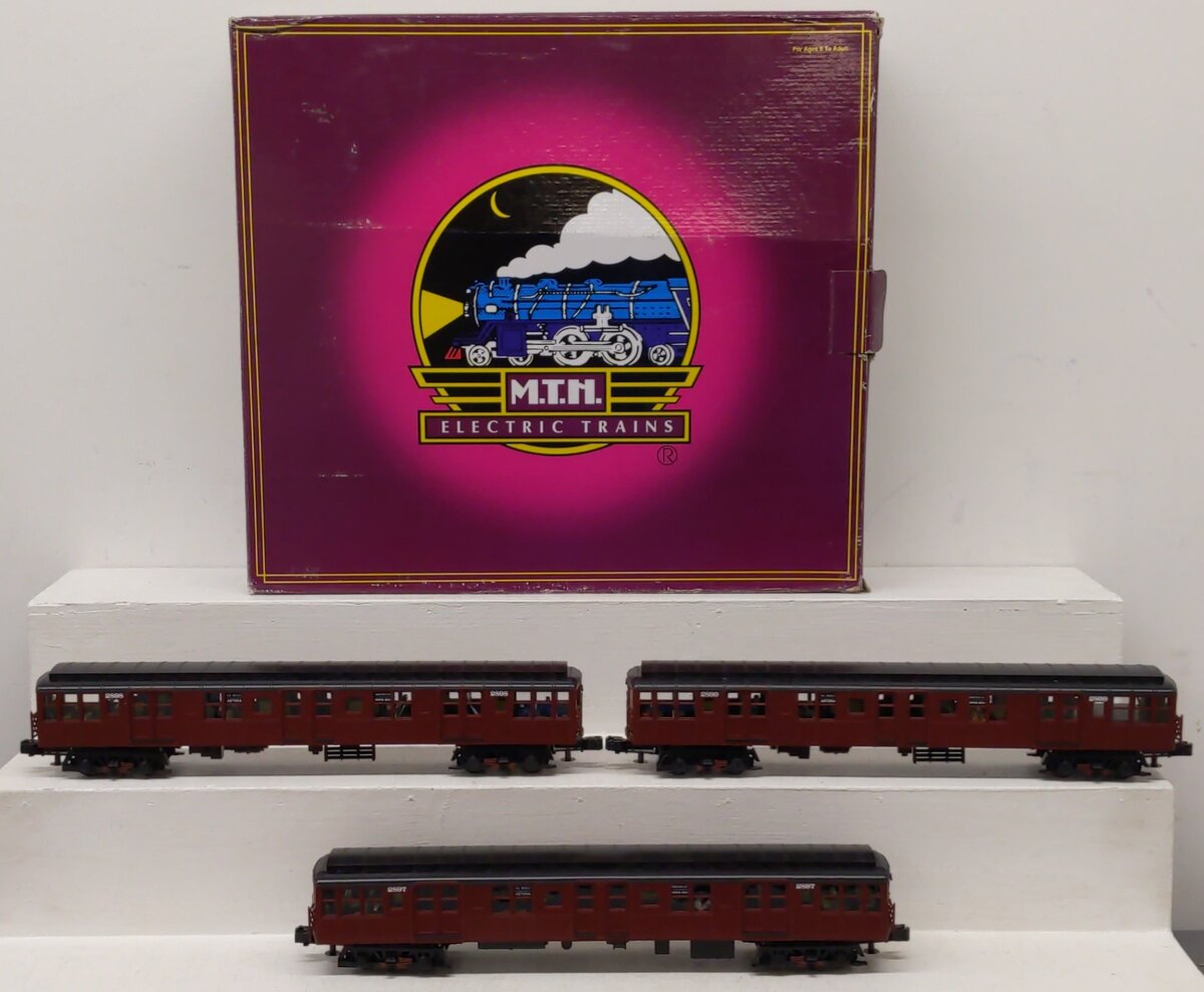 MTH 20-2675-3 O BMT 2500 Series 3-Car Subway Set Add-On Non-Powered (Set of 3) EX/Box