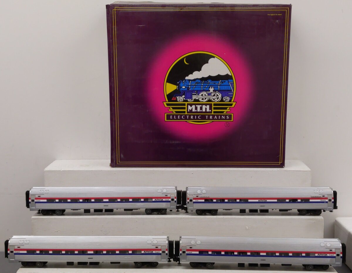 MTH 20-6524 O Gauge Amtrak Superliner Passenger Car Set VG/Box