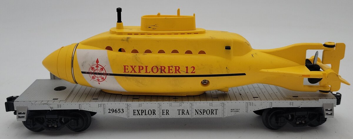 Lionel 6-29653 O Gauge Explorer Transport Flat Car w/ Submarine EX