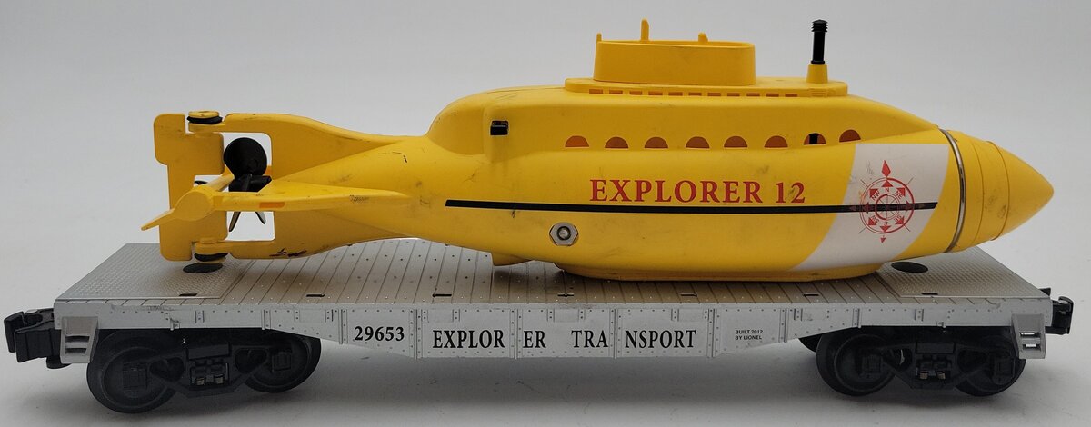 Lionel 6-29653 O Gauge Explorer Transport Flat Car w/ Submarine EX