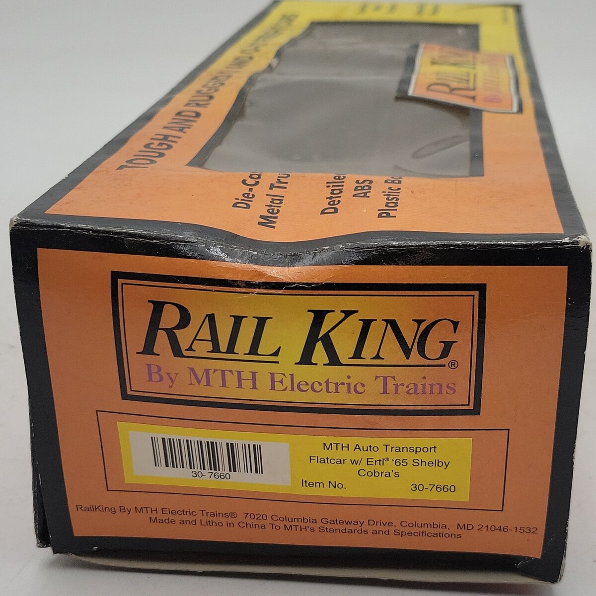 MTH 30-7660 O Gauge MTH Auto Transport Flatcar with Ertl '65 Shelby Cobra's EX/Box