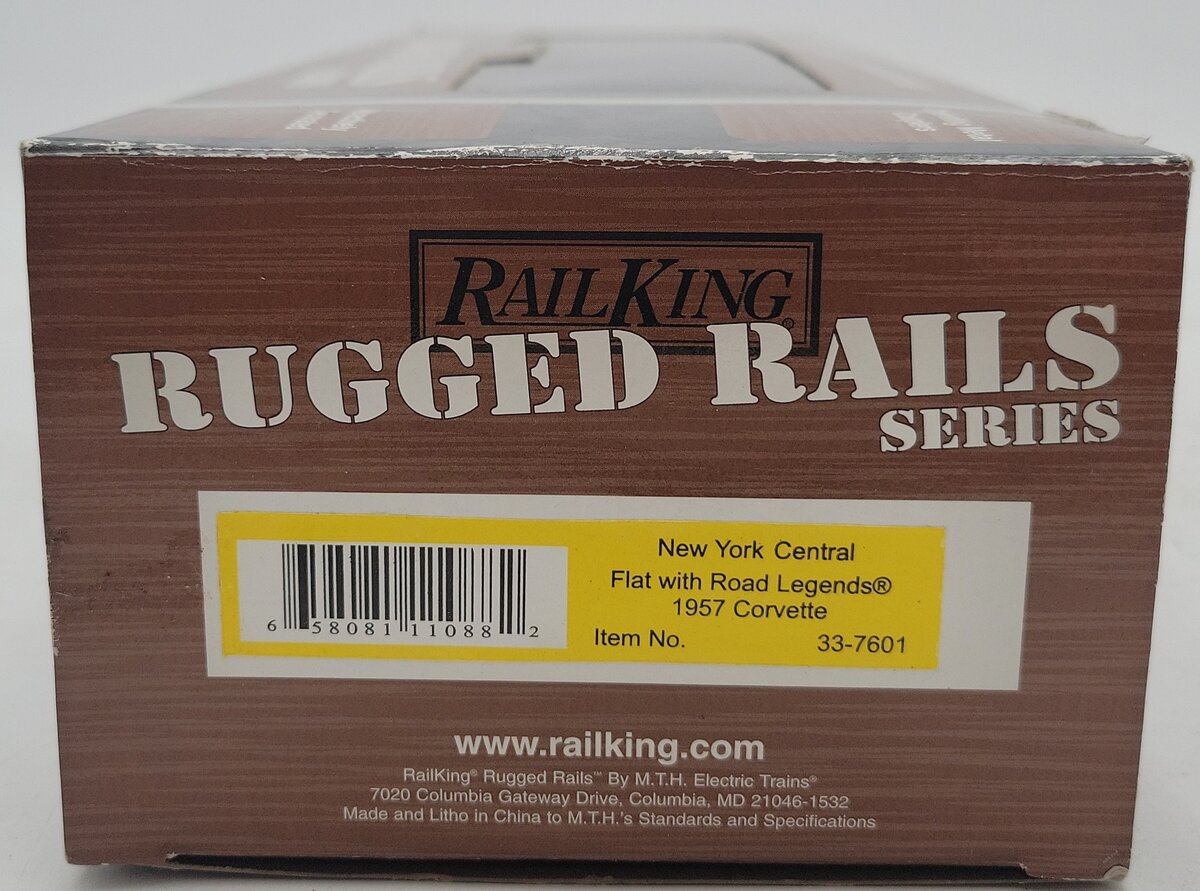 MTH 33-7601 O Gauge New York Central Flatcar w/1957 Die-Cast Corvette #372515 EX/Box