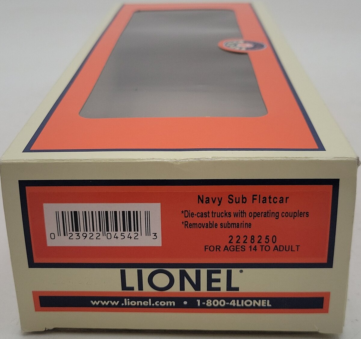 Lionel 2228250 O U.S. Navy Sub Flatcar with Submarine Load LN/Box