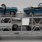 MTH 30-7666 O Gauge Auto Carrier w Two 1967 Camaros & Two 1967 Shelby Mustangs EX/Box