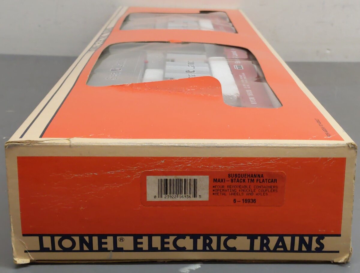 Lionel 6-16936 O Gauge Susquehanna Sea Land Maxi-Stack Flatcar EX/Box
