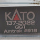 Kato 137-2022 N Scale Amtrak Electric Locomotive #918 EX/Box